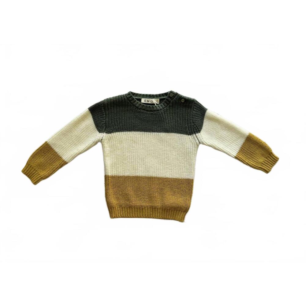 NEW EMC boy's jacquard knit sweater in multi
